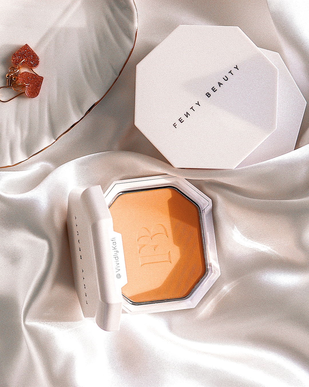Fenty Powder Foundation Review Vividly Kafi Beauty makeup and